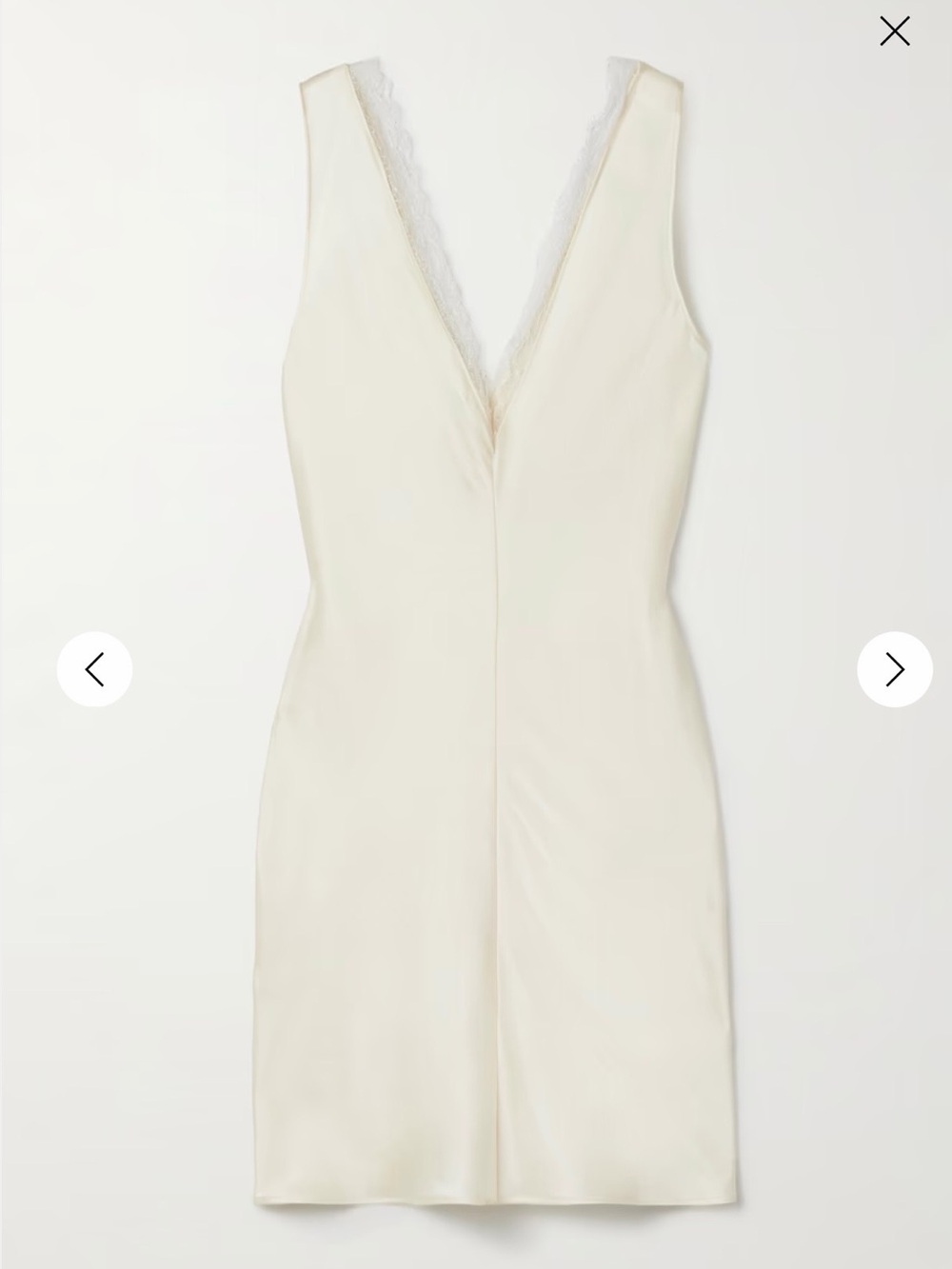 Barb lace-trimmed hammered-satin mini dress - Picture 3 of 8